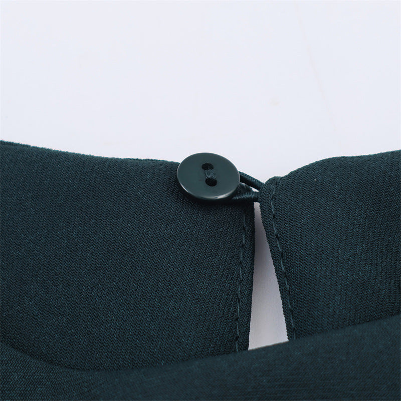 Women's Simple Stitching Midi Skirt Dress