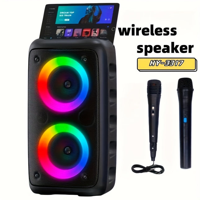 High Power Wireless Speaker With Subwoofer Disco Lights