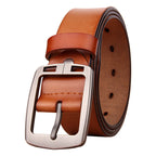 Men's Antique Pin Buckle Cowhide Belt