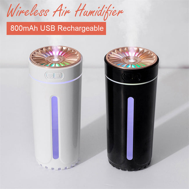 Wireless Air Humidifier Colorful Lights Mute Ultrasonic USB Fogger Diffuser Purifier 800mAh Rechargeabl Cool Mist Maker For Car Main Image