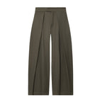 Women's Belt Coat Pleated Trousers