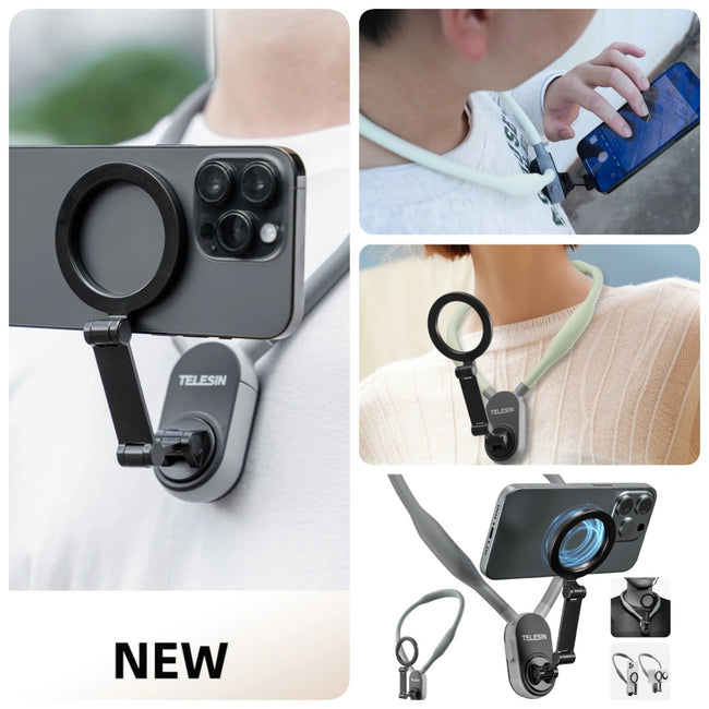 Silicone Phone Magnetic Neck Mount Quick Release Hold For Phone Magsafe Magnetic Suction Cell Phone Neck Hanging Bracket Main Image