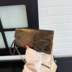 Contrast Color Serpentine Chain Shoulder Messenger Bag