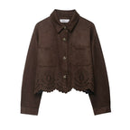 Women's Hollow-out Hem Top And Pants