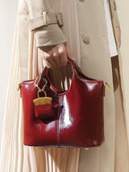 Leather Women's Bright Leather Shoulder Underarm Bag