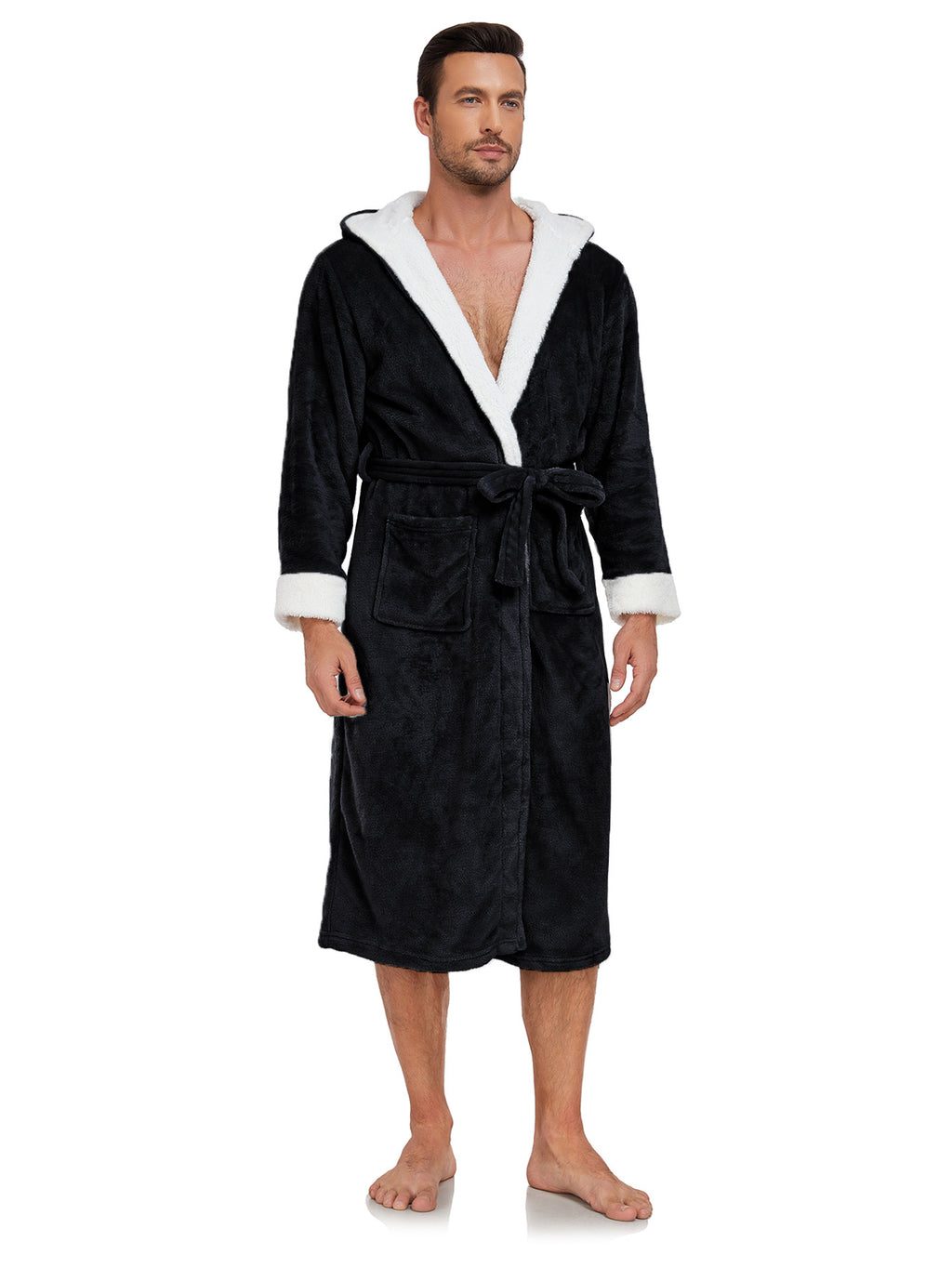 RONGTAI Ladies Long Fleece Bathrobe