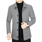 Men's Lapel Woolen Jacket Business Casual Jacket