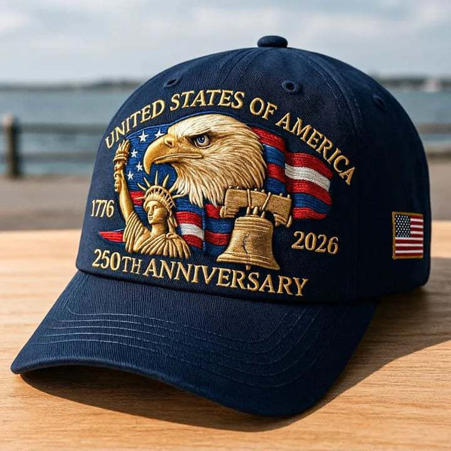 Embroidered American Eagle Head 250 Weeks Old Baseball Cap Main Image