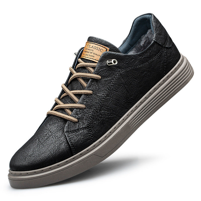 Two-layer Cowhide Casual Sneakers Low-top Men's Shoes
