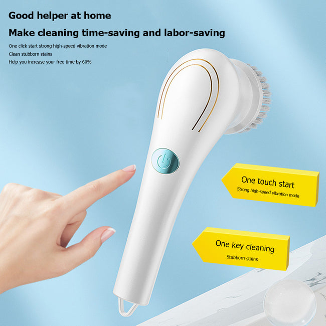 Multifunctional Electric Handheld Kitchen Household Dishwashing Brush Handheld Scrubber Bathtub Sink Bathroom Kitchen Tile Cleaning Tool Drill Brush Set With 5 Heads Main Image