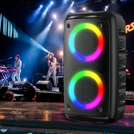 High Power Wireless Speaker With Subwoofer Disco Lights
