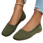 Women's Knitted Plus Size Flying Woven Breathable One Pedal Shoes