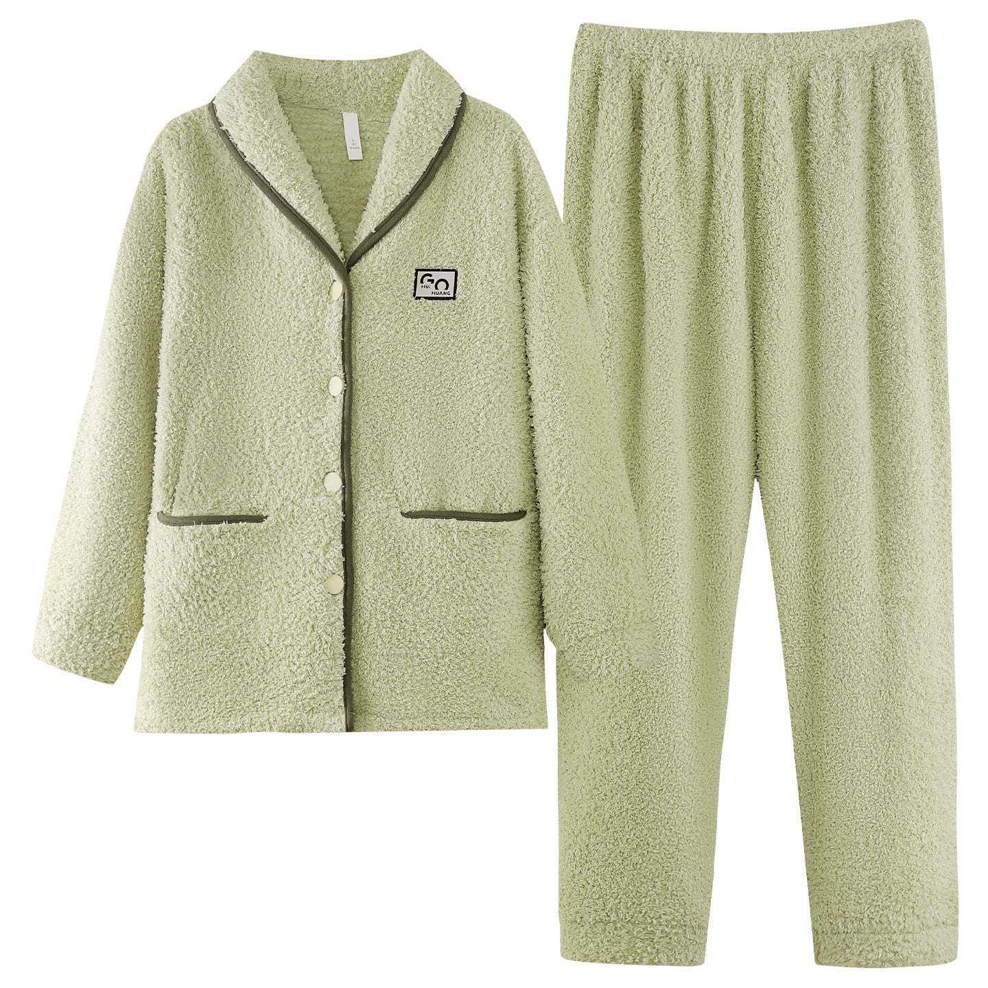 Women's Flannel Warm Cardigan Thickened Pajamas