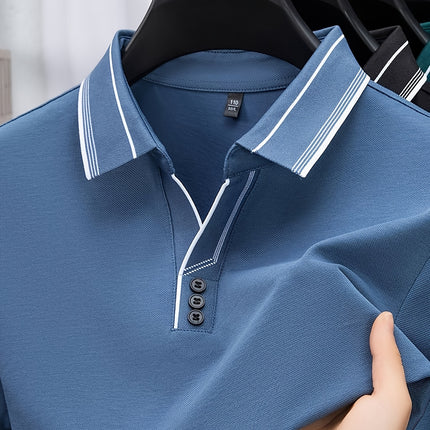 Men Dark Green Short Sleeve Shirt Breathable Office Casual
