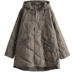 Women's Warm Single-breasted White Duck Down Jacket