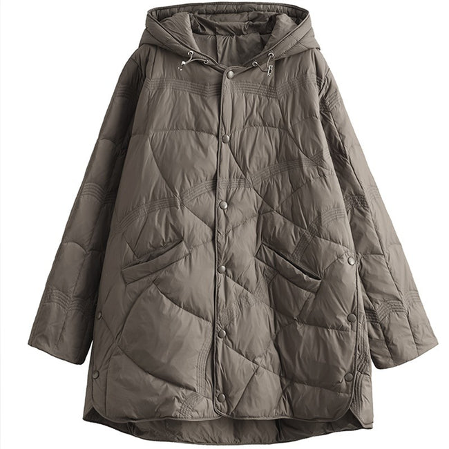 Women's Warm Single-breasted White Duck Down Jacket Main Image