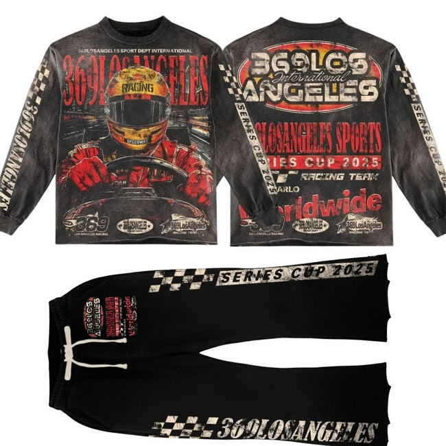 Speedway Long-Sleeve T-Shirt & Flare Sweatpants Full Set Main Image