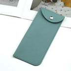 Leather Glasses Bag Thickened Open Holster Snap Button Portable