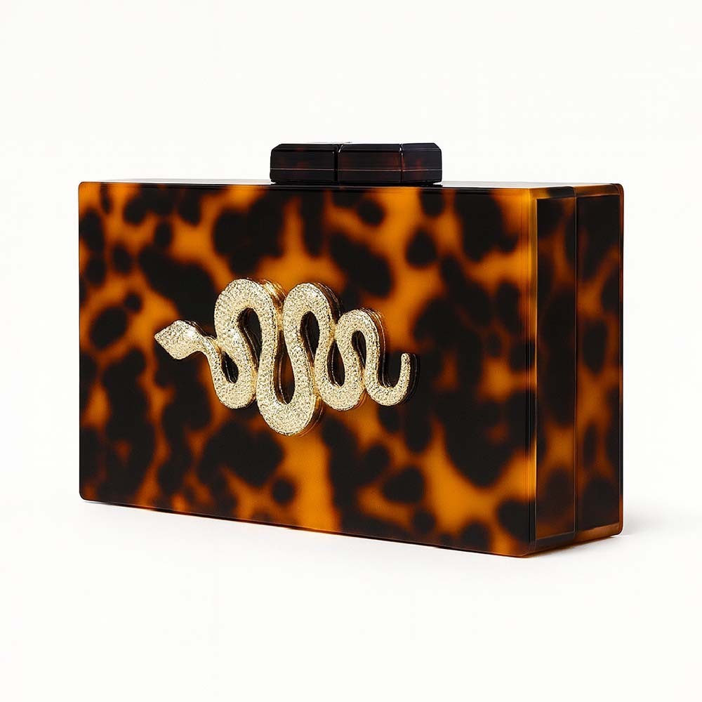 Leopard Print Acrylic Clutch