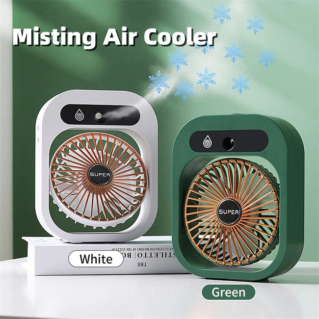 Air Conditioning Fan Desk Misting Fan Air Cooler Cooling USB Rechargeable Humidifier Portable Spray Fan With 3 Wind Speeds Mist Fan For Home Hover Image