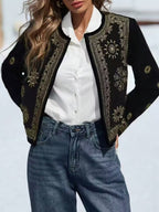 Coat Round Neck Hooded Casual Women's Printed Wear