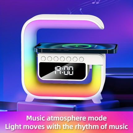 G Multifunction Wireless Charger Speaker Lamp With Clock