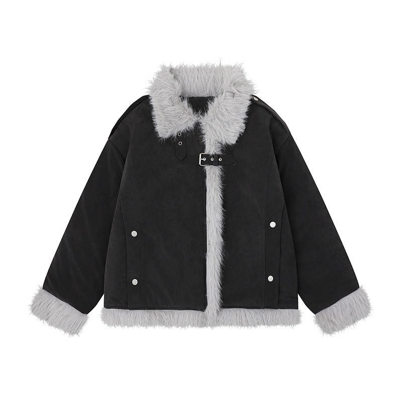 Women's American-style Retro Lamb Wool Coat