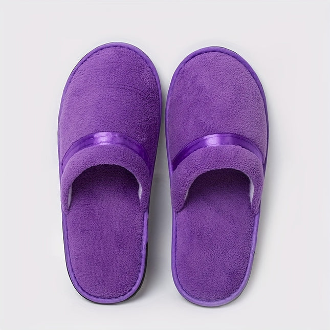 5 Pairs Casual Flannel Slip On Slides For Men Women