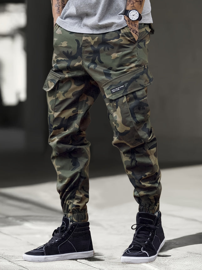 Men's Camouflage Cargo Pants With Pockets Casual Trousers