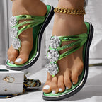 Floral Pattern Flip-Flops Comfortable Casual Summer Beach Slippers - Anklet Not Included