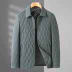 Men's Jacket Lightweight Business Diamond Lattice Shirt Autumn Winter Cotton-padded Coat