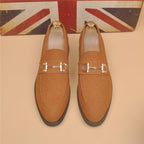 Leather Shoes Men's Casual Suede Shoes Fashion Korean Style Pointed Toe