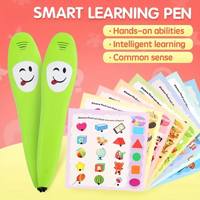English Smart Reading Pen 12 Sided Learning Cards For Kids