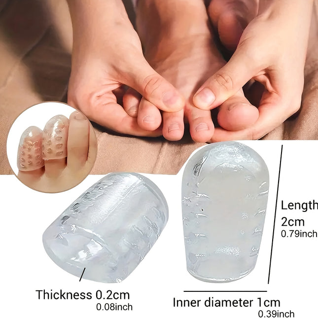 10 Pack Clear -Grade Soft Toe Caps - Individually Wrapped Anti-Friction Foot Protectors with Ergonomic Arch & Multi-Color Options (Clear/Red/Black) - -Friendly, Prevention,, Callus, Shoe & Boot Accessories for Pedicure Use, & Breathable Toe Covers for &
