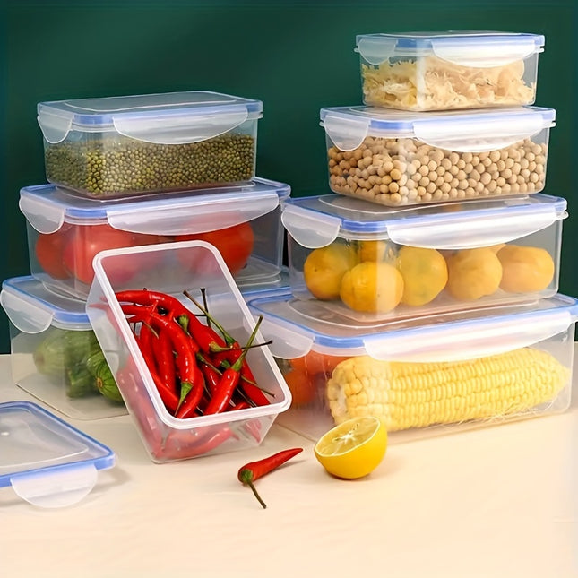 Eight Piece Transparent Storage Containers Sealing Lids