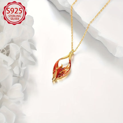 Sterling Silver Pendant Necklace 18K Gold Plated Zircon