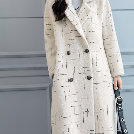 Retro Mink Like Fur Over Knee Coat Long Sleeve Fall Winter
