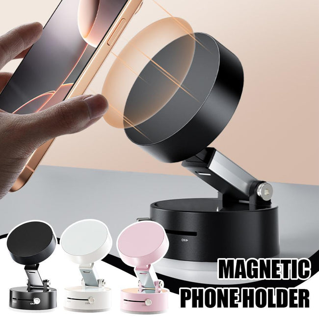 Foldable Magnetic Vacuum Car Phone Holder Foldable Suction Cup With Suction Cup Hands-Free Navigation For Smart Phone Hover Image
