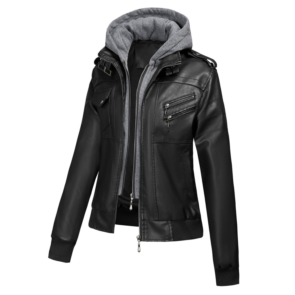 Large Size Women's Artificial Leather Women's Motorcycle Jacket American Style