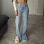 European And American Irregular Waist Design Jeans Casual