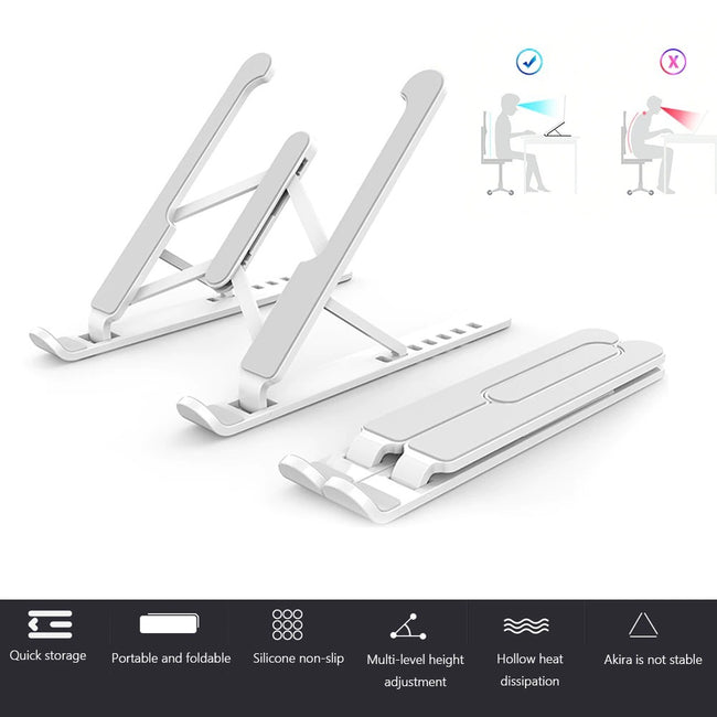 Adjustable Non-slip Laptop Stand Support Holder Base Riser 6 Gears Height Notebook Cooling Stand Portable For 11-17 Inch Tablet Main Image