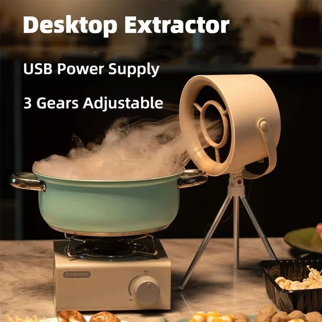 2024 New Portable Desktop Exhaust Fan Small Kitchen Hood Extractor Barbecue USB Charging Desktop Range Hoods Mini Suction Cooker Hood Kitchen Gadgets Hover Image