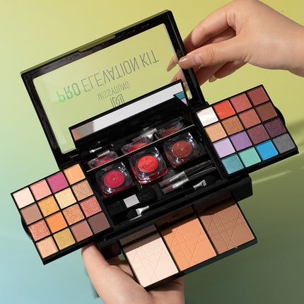 43Pcs Multifunctional Makeup Set Palm Dresser Mirror Gift