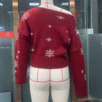 Snowflake Christmas Sweater For Women Pullover Boat Neck