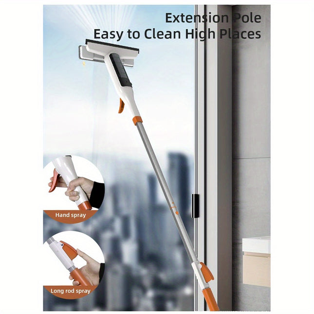 3 In 1 Glass Cleaning Kit With Silicone Scraper And Pole