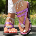 Floral Pattern Flip-Flops Comfortable Casual Summer Beach Slippers - Anklet Not Included