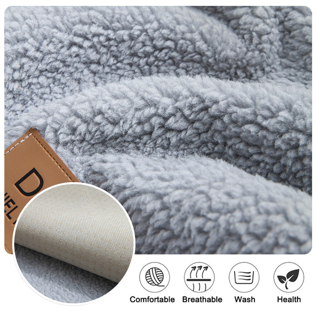 Modern Solid Color Winter Lamb Wool Sofa Towel Thicken Plush Soft And Smooth Sofa Covers For Living Room Anti-slip Couch Cover Main Image