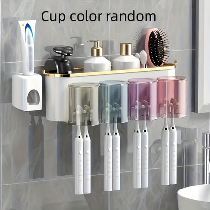 Suction Cup Toothbrush Holder With Toothpaste Wall Mounted