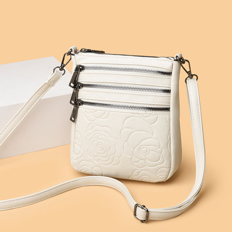 Middle-aged Lady Mother Casual Embossed Shoulder Bag Height