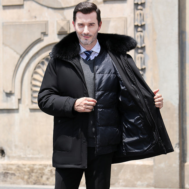 Men's Detachable Liner Mid-length Coat Main Image